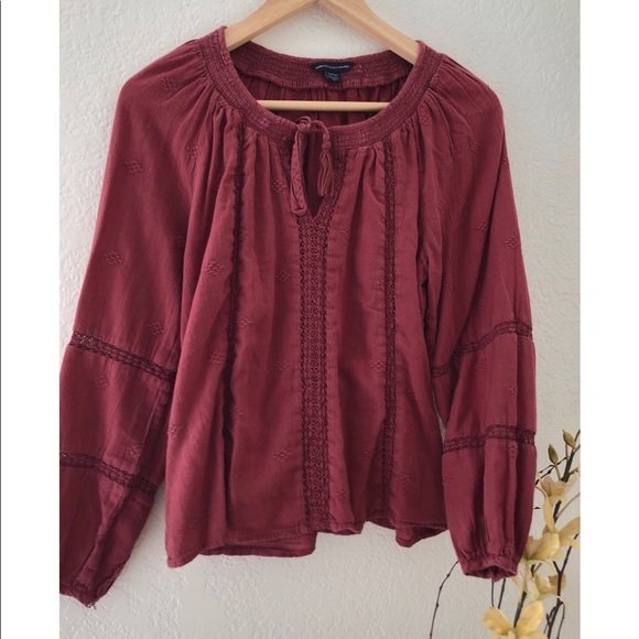 AE Maroon Blouse - Picture 1 of 3